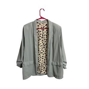 KORI Women's Light Blue Blazer with Spotted Lining - 3/4 length sleeves